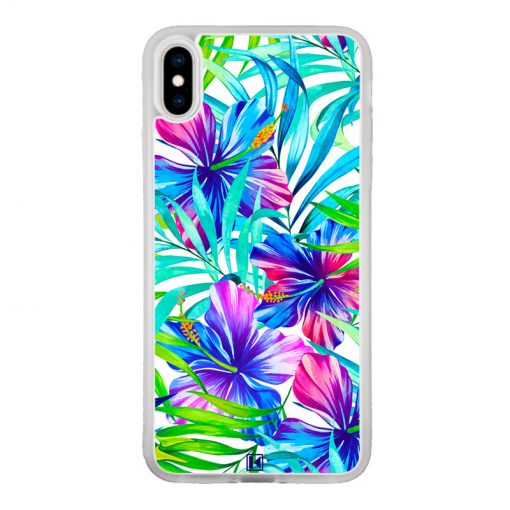 theklips-coque-iphone-x-iphone-xs-rubber-translu-exotic-flowers