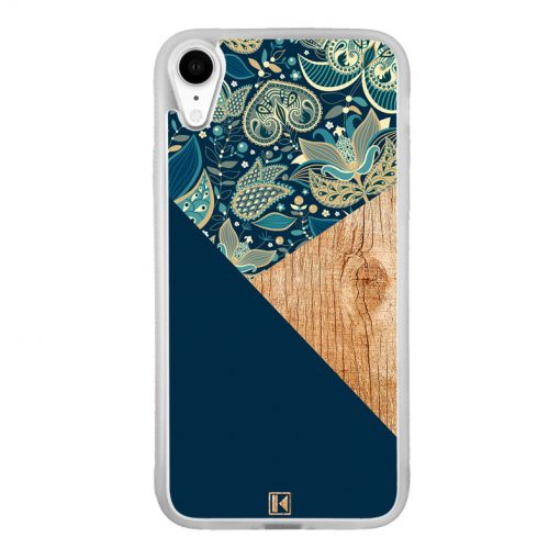 theklips-coque-iphone-xr-graphic-wood-bleu