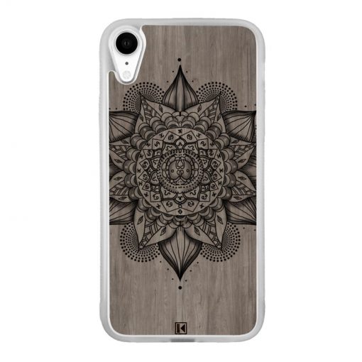 Coque iPhone Xr – Mandala on wood