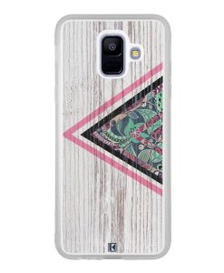 Coque Galaxy A6 2018 – Triangle on white wood