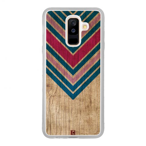 Coque Galaxy A6 Plus – Chevron on wood