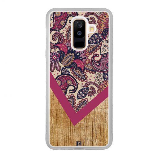 Coque Galaxy A6 Plus – Graphic wood rouge