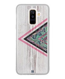 Coque Galaxy A6 Plus – Triangle on white wood