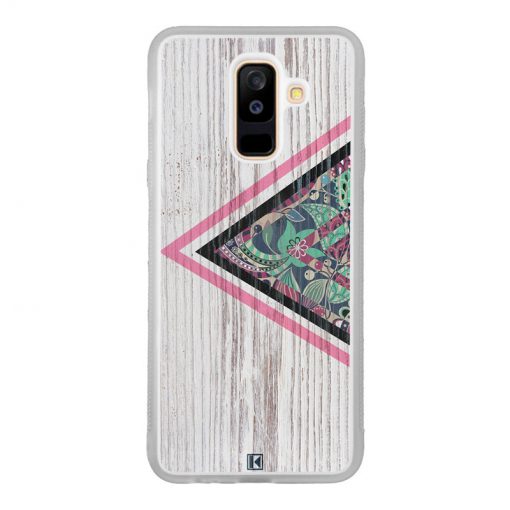 Coque Galaxy A6 Plus – Triangle on white wood