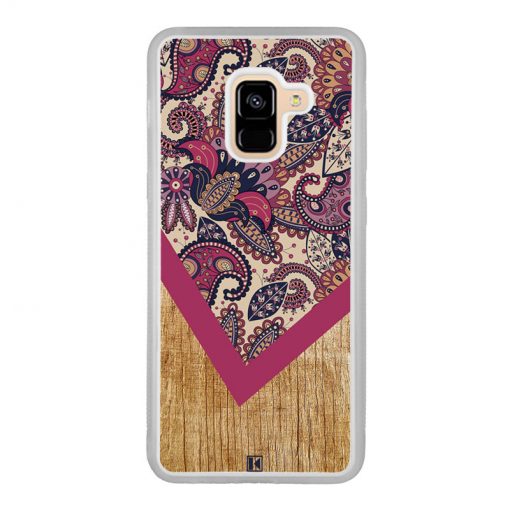 Coque Galaxy A8 2018 – Graphic wood rouge