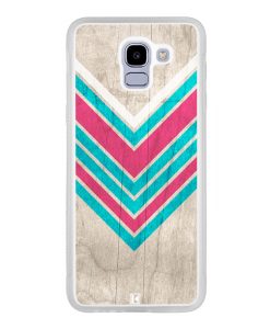 Coque Galaxy J6 2018 – Chevron on white wood