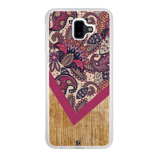 Coque Galaxy J6 Plus – Graphic wood rouge