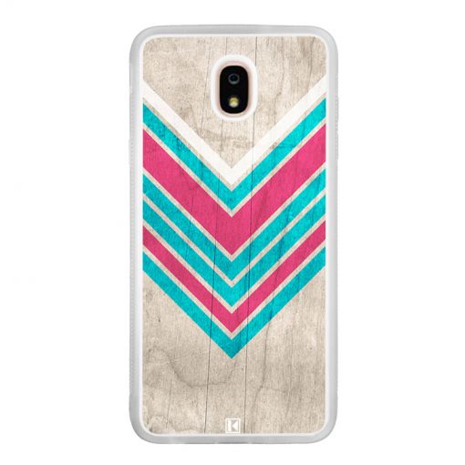 Coque Galaxy J7 2018 – Chevron on white wood