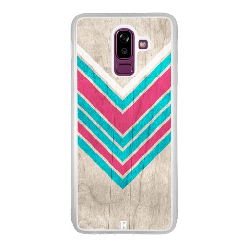 Coque Galaxy J8 2018 – Chevron on white wood