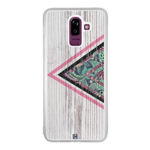 Coque Galaxy J8 2018 – Triangle on white wood