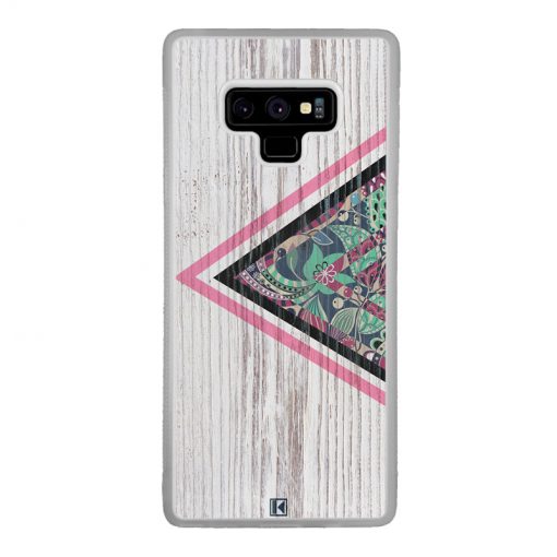 Coque Galaxy Note 9 – Triangle on white wood