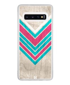 Coque Galaxy S10 – Chevron on white wood