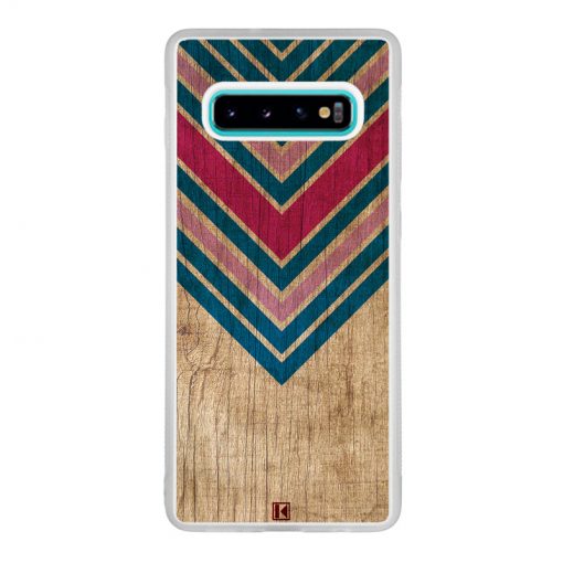 Coque Galaxy S10 Plus – Chevron on wood