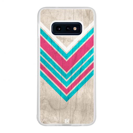 Coque Galaxy S10e – Chevron on white wood