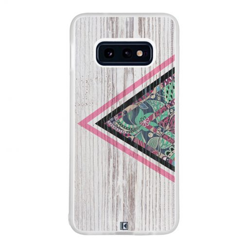 Coque Galaxy S10e – Triangle on white wood
