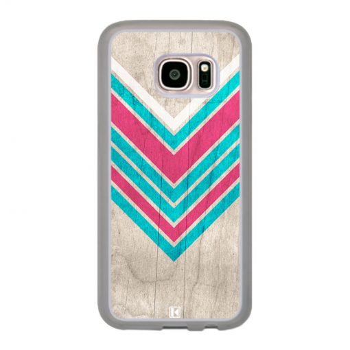 Coque Galaxy S7 – Chevron on white wood