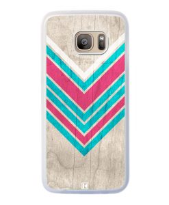 Coque Galaxy S7 Edge – Chevron on white wood