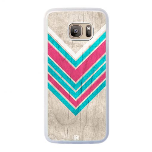 Coque Galaxy S7 Edge – Chevron on white wood