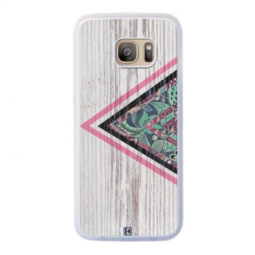 Coque Galaxy S7 Edge – Triangle on white wood