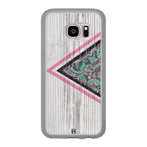 Coque Galaxy S7 – Triangle on white wood