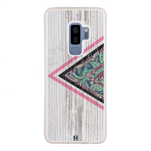 Coque Galaxy S9 Plus – Triangle on white wood