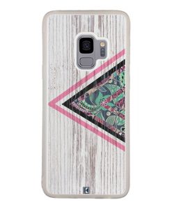 Coque Galaxy S9 – Triangle on white wood