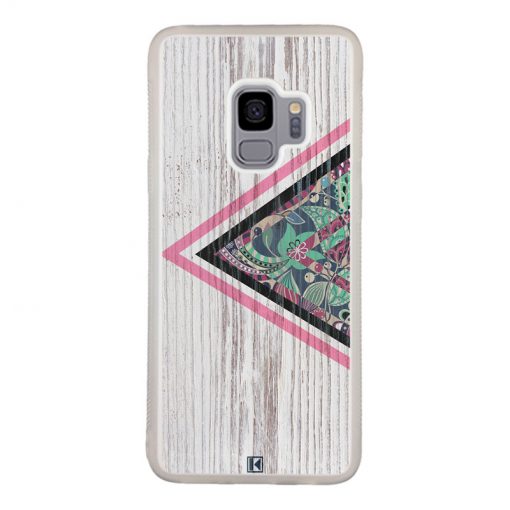 Coque Galaxy S9 – Triangle on white wood