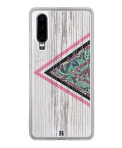 Coque Huawei P30 – Triangle on white wood
