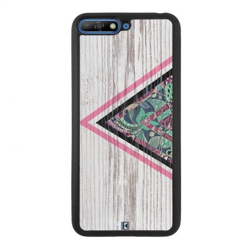 Coque Huawei Y6 2018 – Triangle on white wood