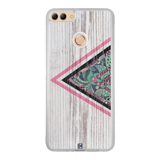 Coque Huawei Y9 2018 – Triangle on white wood