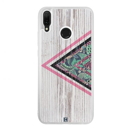 Coque Huawei Y9 2019 – Triangle on white wood