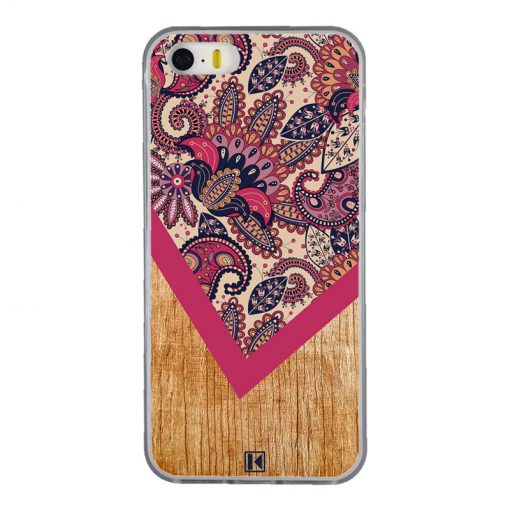 Coque iPhone 5/5s/SE – Graphic wood rouge