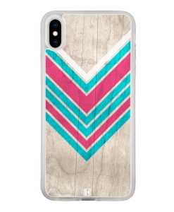 Coque iPhone Xs Max – Chevron on white wood