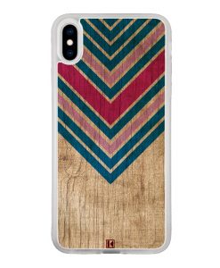 Coque iPhone X / Xs – Chevron on wood