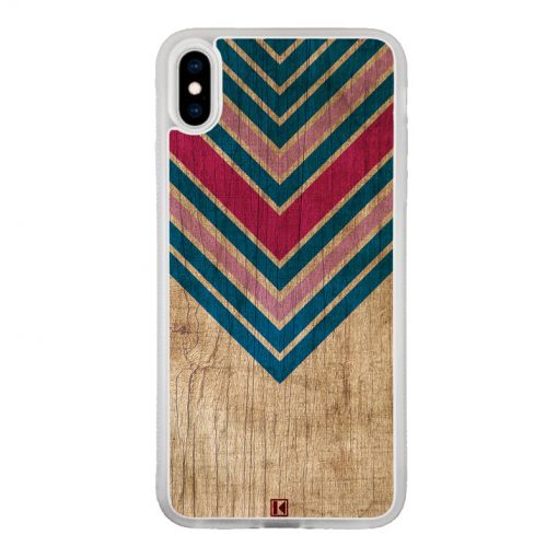 Coque iPhone X / Xs – Chevron on wood