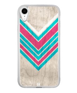 Coque iPhone Xr – Chevron on white wood