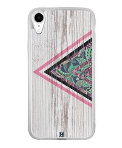 Coque iPhone Xr – Triangle on white wood