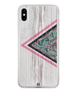 Coque iPhone Xs Max – Triangle on white wood