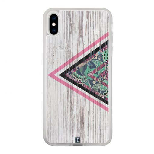 Coque iPhone Xs Max – Triangle on white wood