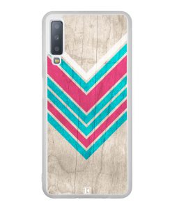 Coque Galaxy A7 2018 – Chevron on white wood