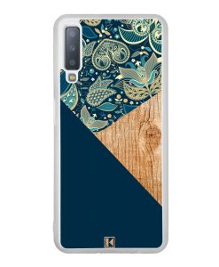 Coque Galaxy A7 2018 – Graphic wood bleu