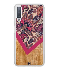Coque Galaxy A7 2018 – Graphic wood rouge