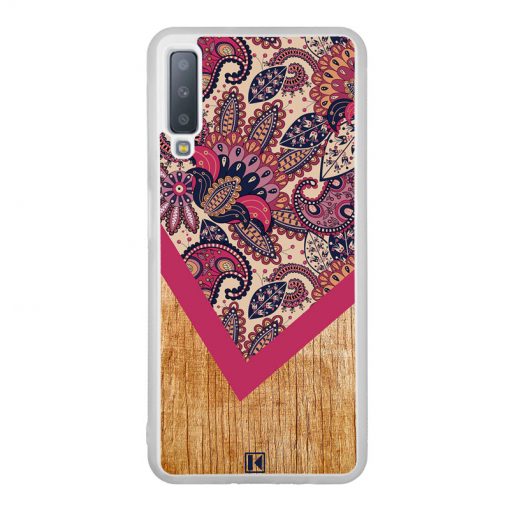 Coque Galaxy A7 2018 – Graphic wood rouge