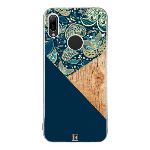 Coque Huawei Y6 2019 – Graphic wood bleu