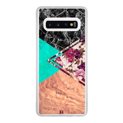 Coque Galaxy S10 – Floral marble