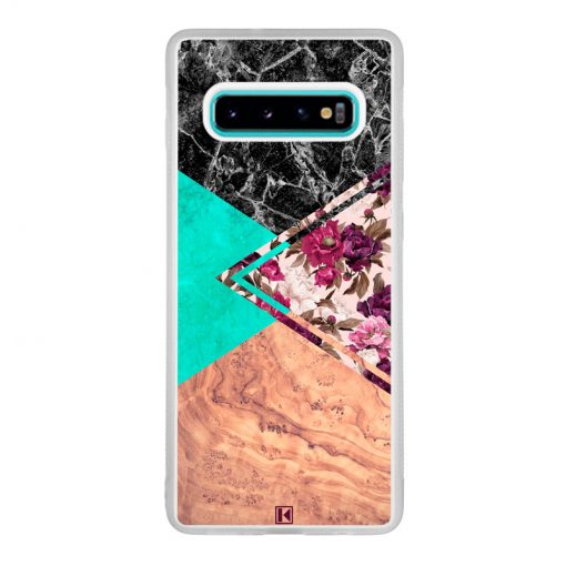 Coque Galaxy S10 Plus – Floral marble