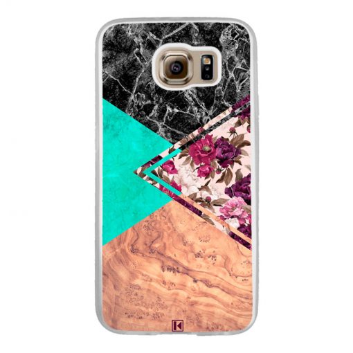 Coque Galaxy S6 – Floral marble