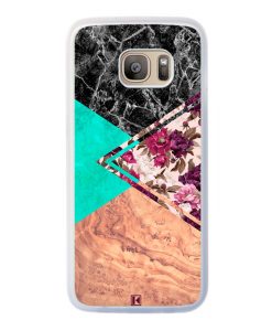 Coque Galaxy S7 Edge – Floral marble