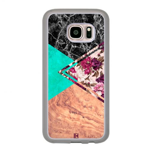 Coque Galaxy S7 – Floral marble