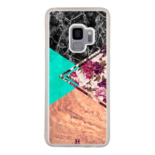 Coque Galaxy S9 – Floral marble